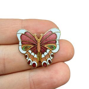 Vintage Jewelry Enamel  Butterfly Brooch Pin